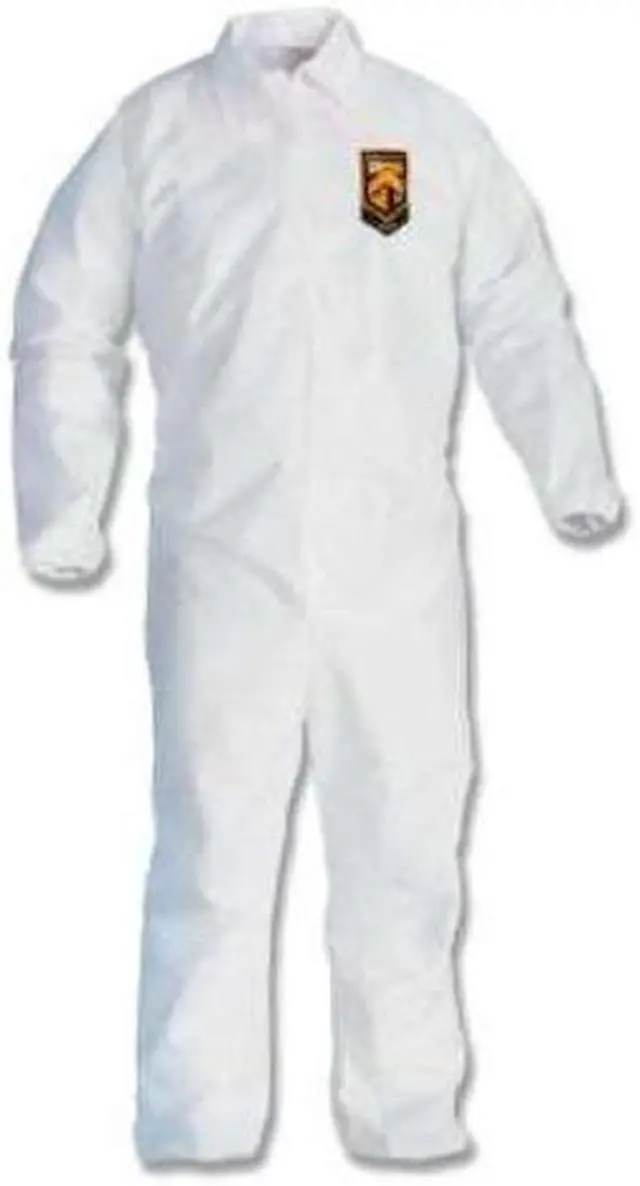 Alt view image 13 of 13 - Kimberly-Clark - 49104 - Collared Disposable Coveralls with Elastic Cuff, White, XL, SMS