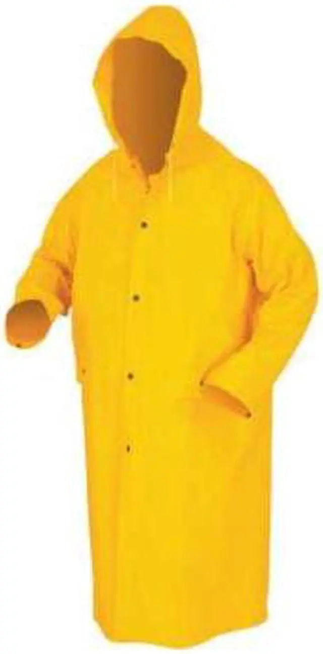 Alt view image 6 of 9 - MCR SAFETY 200CX2 Raincoat Detachable Hood,Yellow,2XL