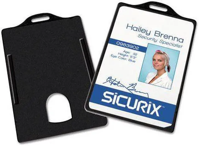 Alt view image 16 of 16 - Baumgartens ID Card Holders Vertical 3-3/8"x2-1/8" 25/PK Black 68320