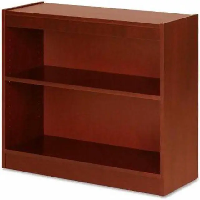Alt view image 8 of 8 - Lorell 2 Shelf Panel Bookcase 36"x12"x30" Cherry 89050