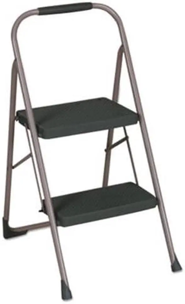 Alt view image 6 of 11 - Cosco 2-Step Big Step Folding Stool 200lb 22" Spread Black/Gray 11308PBL1E
