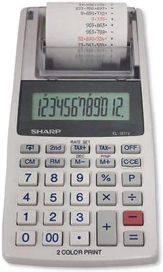 Alt view image 5 of 12 - Sharp EL-1611V Printing Calculator Black/Red Print 2 Line/Second EL1611V