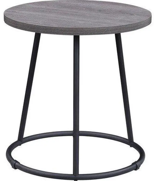 Main image of Lorell End Table, Round, Steel Base, 19"x19-3/4" , WCharcoal (LLR16262)