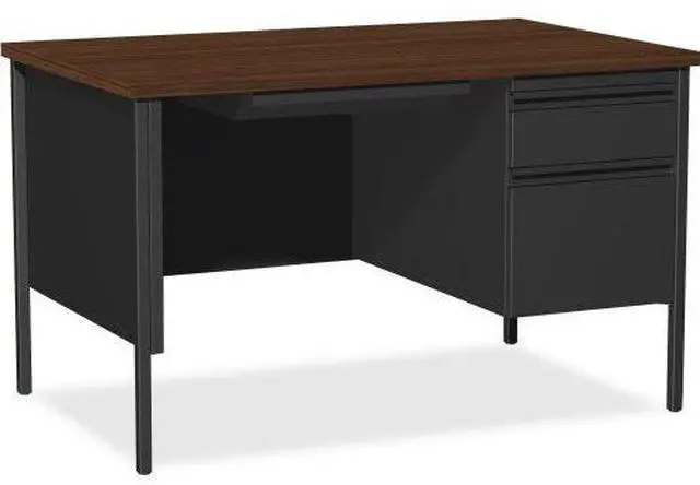 Alt view image 3 of 11 - Lorell Right Single Ped. Desk RH 48"x30"x29-1/2" Black Walnut 66902