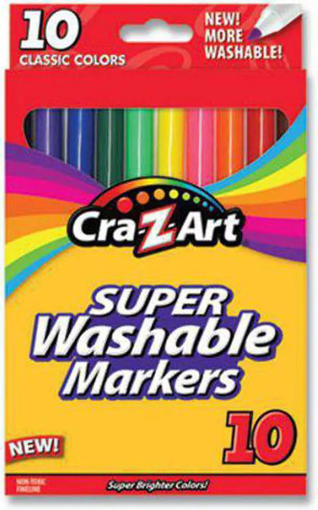 Main image of Cra-z-art Washable Markers, Fine Bullet Tip, Assorted, 10/Set (CZA1016148)