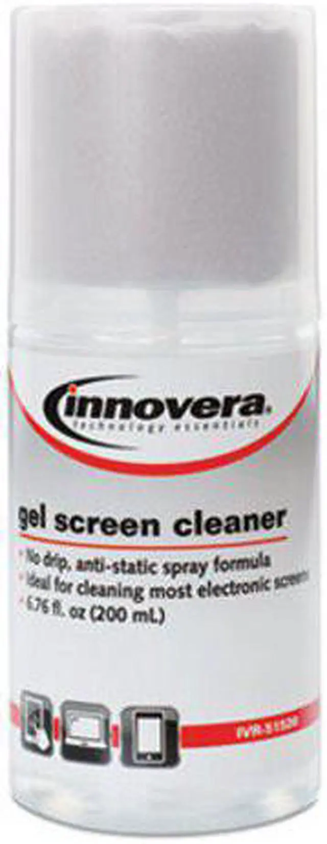 Alt view image 6 of 11 - Innovera Anti-Static Gel Screen Cleaner w/Gray Microfiber Cloth 4oz Spray Bottle