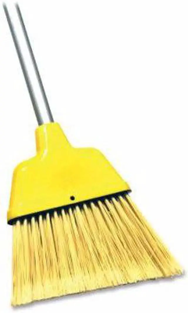 Alt view image 8 of 11 - Genuine Joe Angle Broom High Performance Bristles 9" W Yellow 58562