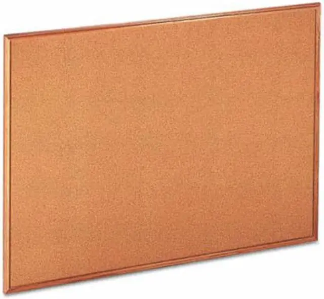Alt view image 6 of 6 - UNIVERSAL Cork Board with Oak Style Frame 48 x 36 Natural Oak-Finished Frame