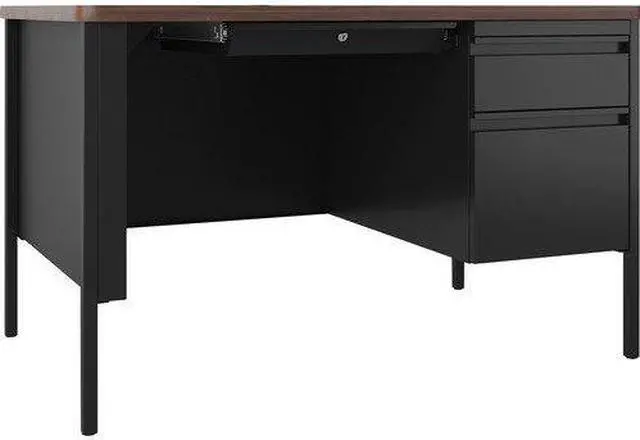Main image of Lorell 66939 Fortress Series Walnut Top Teacher's Desk