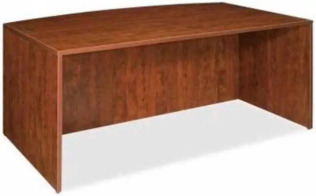Alt view image 6 of 9 - Lorell Bowfront Desk Shell 72"x29-1/2"x36" Cherry 69406