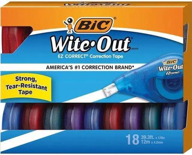 Alt view image 16 of 20 - BIC Wite-Out EZ Correct Correction Tape  Non-Refillable  1/6" x 472" WOTAP18