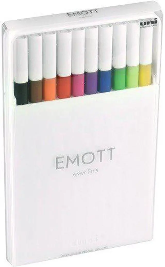 Alt view image 7 of 11 - Uniball EMOTT Porous Point Pens Fine 0.4 mm Assorted Ink 10 Pack 24836