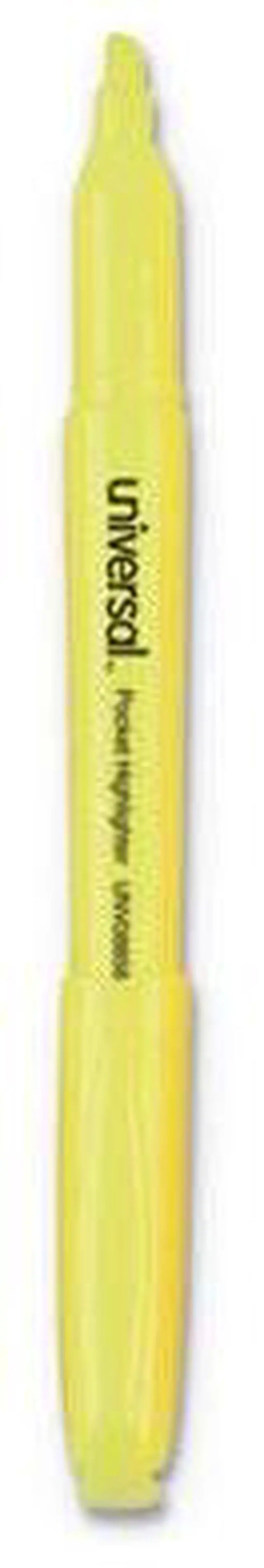 Alt view image 10 of 16 - Universal Pocket Clip Highlighter Chisel Tip Fluorescent Yellow Ink 36/Pack 08856