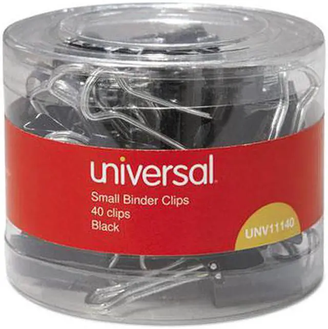 Alt view image 4 of 4 - Universal Small Binder Clips, 3/8" Capacity, 3/4" Wide, Black, 40/Pack