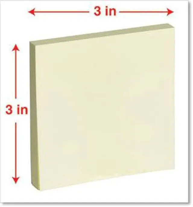 Alt view image 13 of 15 - Universal Self-Stick Note Pads, 3" X 3", Yellow, 90-Sheet, 24/Pack 35693