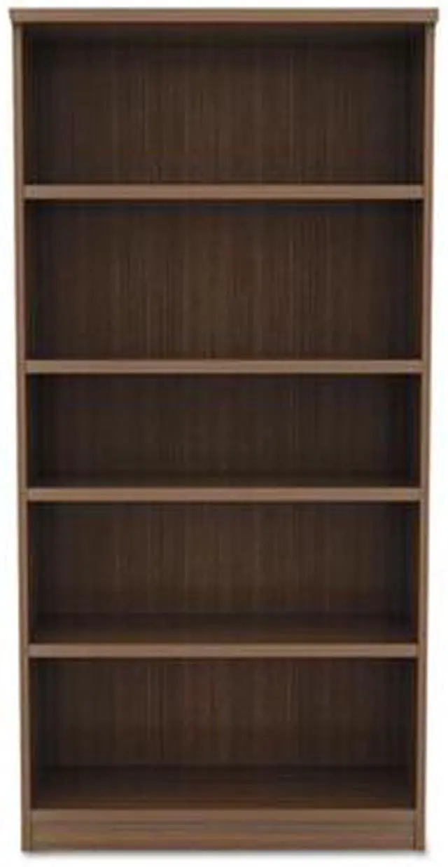 Alt view image 8 of 17 - Alera - VA636632WA - Alera Valencia Series Bookcase, Five-Shelf, 31 3/4w x 14d x 65h, Modern Walnut