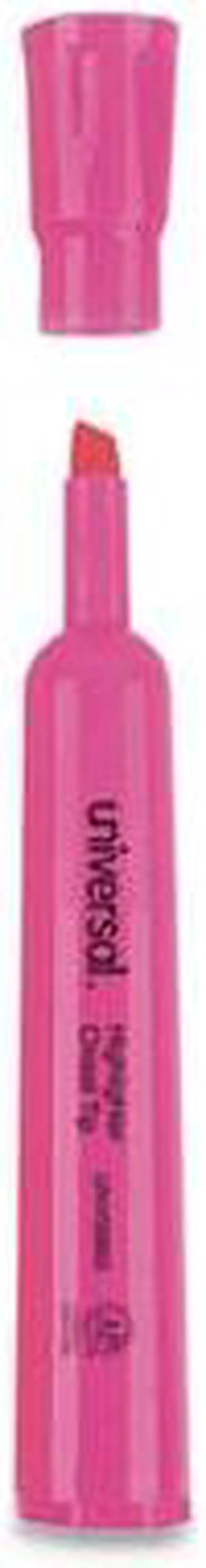 Alt view image 10 of 16 - Universal 08865 Desk Highlighter- Chisel Tip- Fluorescent Pink- 12/Pk