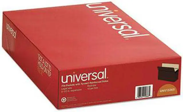 Alt view image 5 of 8 - UNIVERSAL 5 1/4 Inch Expansion File Pockets Straight Legal Redrope/Manila 10/Box