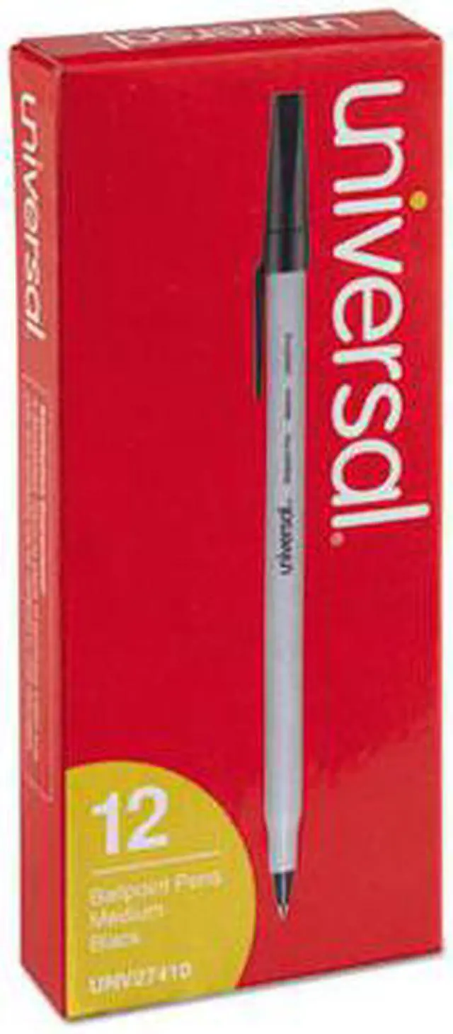 Alt view image 7 of 12 - UNIVERSAL Economy Ballpoint Stick Oil-Based Pen Black Ink Medium Dozen 27410