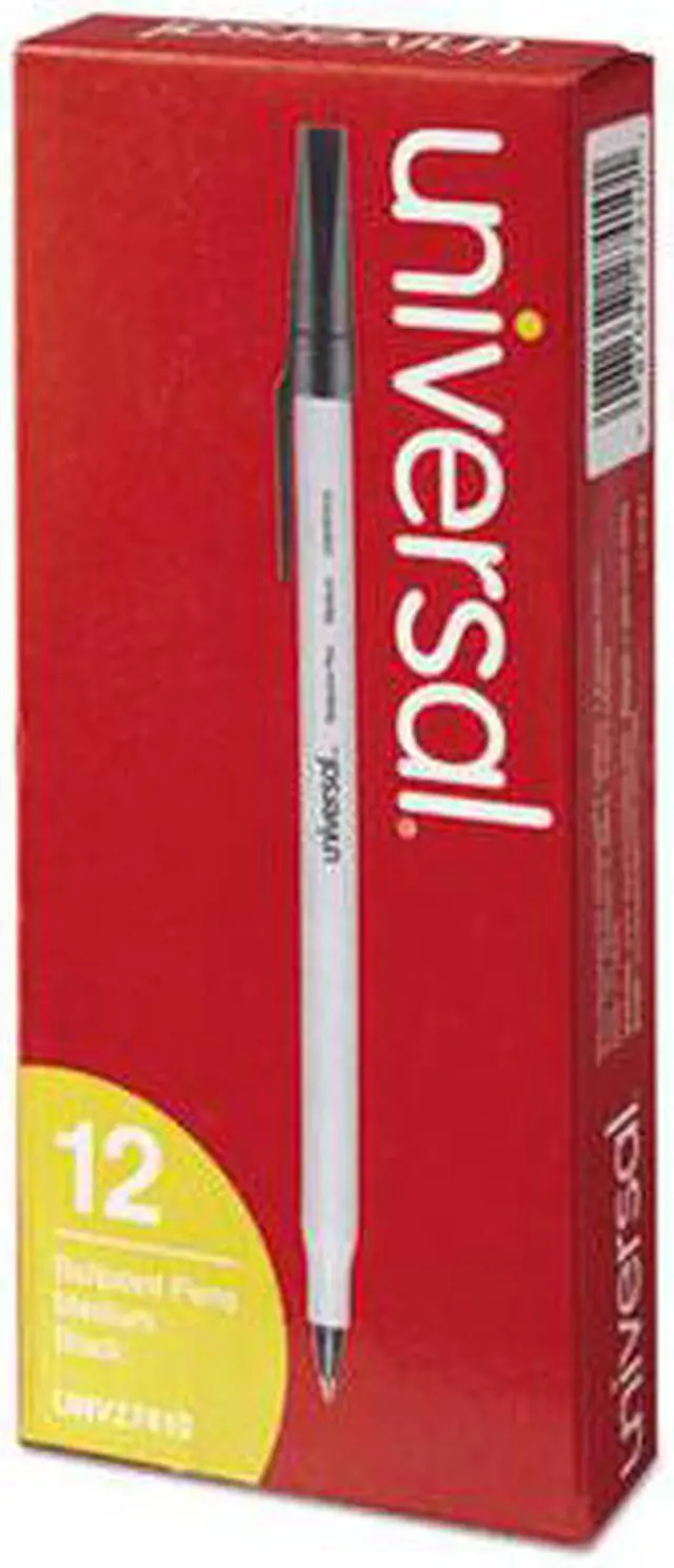 Alt view image 8 of 12 - UNIVERSAL Economy Ballpoint Stick Oil-Based Pen Black Ink Medium Dozen 27410