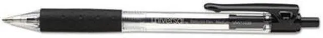 Alt view image 7 of 14 - UNIVERSAL Economy Retractable Ballpoint Pen Black Ink Clear 1mm Dozen 15530