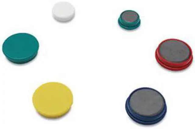 Alt view image 5 of 6 - Universal Assorted Magnets 3/4" dai 1 1/4" dia 1 1/2" dia Asst Colors 30/Pack 31251