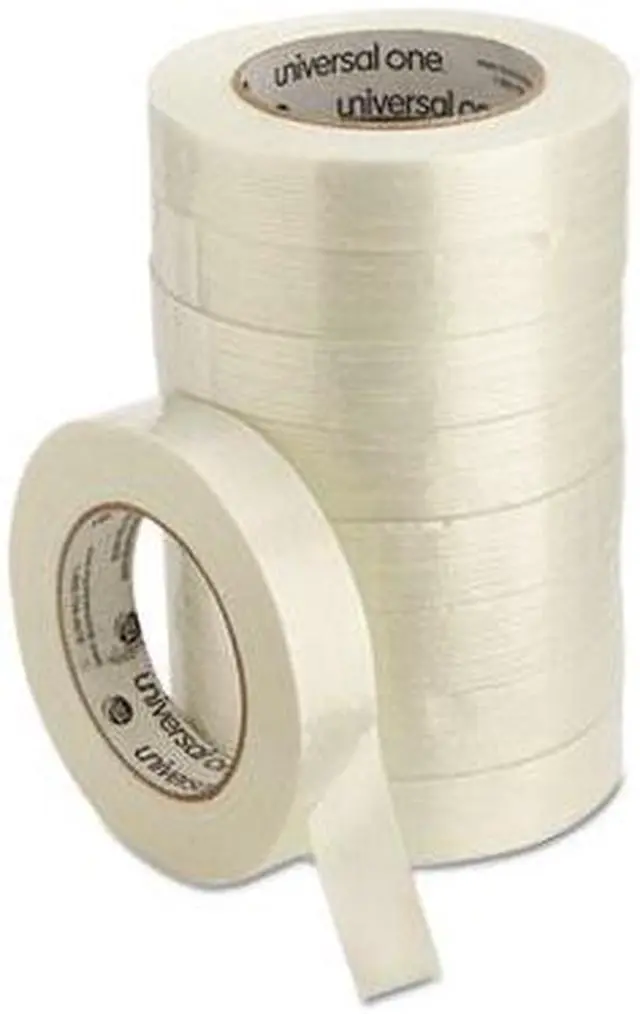 Alt view image 5 of 11 - Universal 165# Medium Grade Filament Tape 24mm x 54.8m 3" Core Clear 78001
