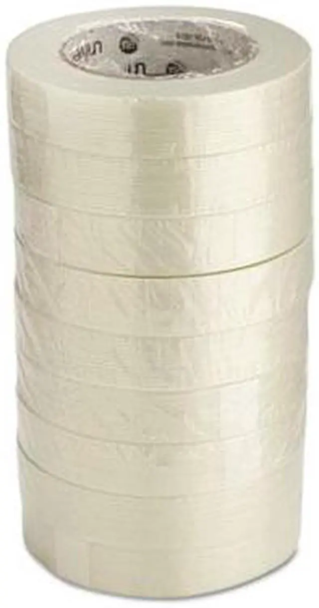 Alt view image 7 of 11 - Universal 165# Medium Grade Filament Tape 24mm x 54.8m 3" Core Clear 78001