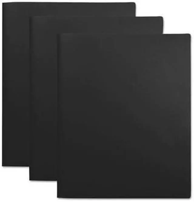 Alt view image 10 of 14 - Universal Two-Pocket Plastic Folders 11 x 8 1/2 Black 10/Pack 20540
