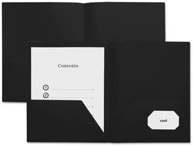 Alt view image 11 of 14 - Universal Two-Pocket Plastic Folders 11 x 8 1/2 Black 10/Pack 20540