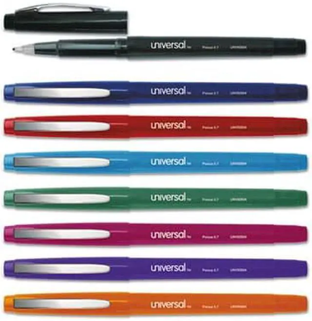 Alt view image 6 of 11 - Universal Deluxe Porous Tip Stick Pen Assorted Ink Medium 8 per Pack 50504