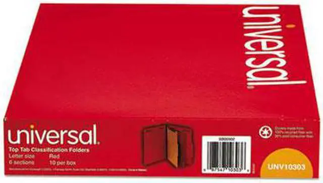 Alt view image 6 of 7 - Pressboard Classification Folders, Letter, Six-Section, Ruby Red, 10/B