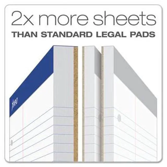 Alt view image 6 of 15 - Ampad Double Sheets Pad Law Rule 8 1/2 x 11 3/4 White 100 Sheets 20345