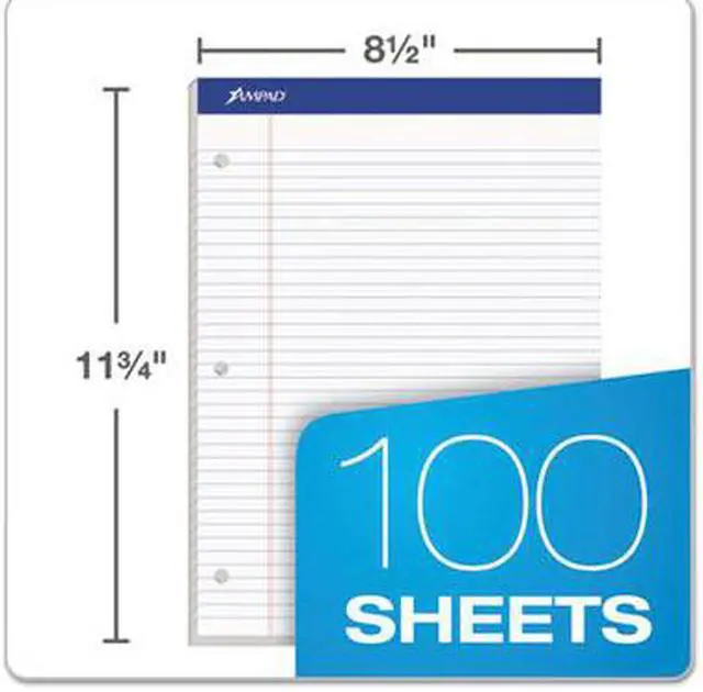 Alt view image 5 of 8 - Ampad Perforated 3HP Ruled Double Sheet Pads