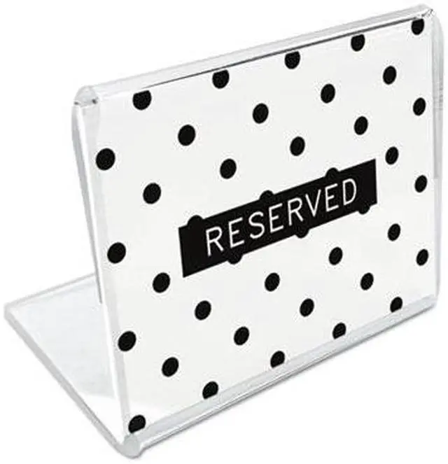 Alt view image 6 of 14 - Universal Mini Table-Top Sign 1 1/2" x 2" Clear 76861