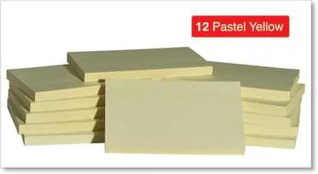Alt view image 5 of 6 - Universal UNV35692 Self-Stick Note Pads, 3 x 5, Yellow, 100-Sheet, 18/Pack