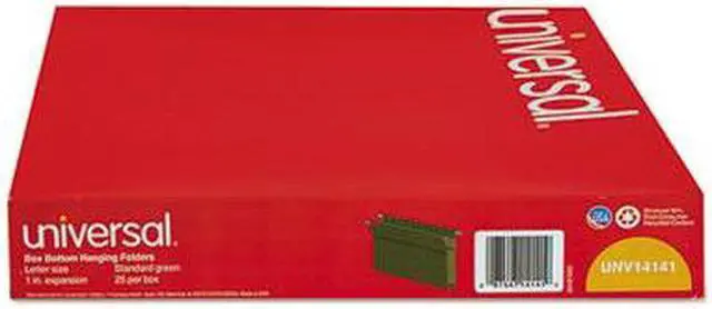 Alt view image 8 of 13 - UNIVERSAL One Inch Box Bottom Hanging Folder Pressboard Letter Standard Green 25