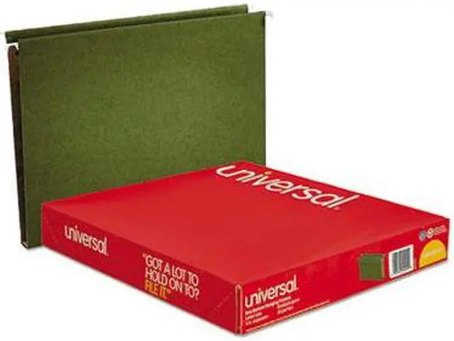 Alt view image 10 of 13 - UNIVERSAL One Inch Box Bottom Hanging Folder Pressboard Letter Standard Green 25