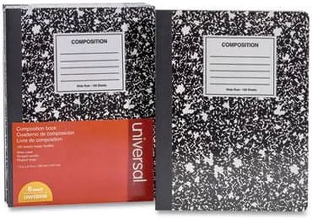 Alt view image 6 of 11 - Innovera 20936 Composition Book, Wide Rule, 9 3/4 X 7 1/2, White, 100 Sheets, 6/Pack