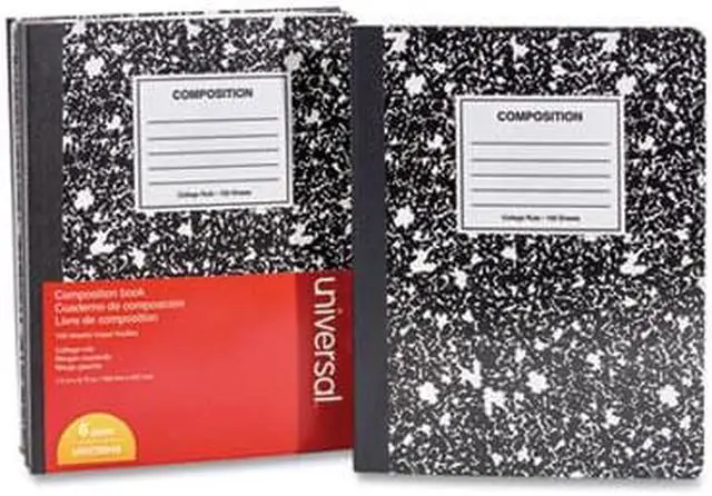 Alt view image 6 of 9 - Innovera 20946 Composition Book, College Rule, 9 3/4 X 7 1/2, White, 100 Sheets, 6/Pack