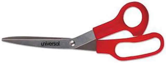 Alt view image 8 of 9 - Universal 92019 Stainless Steel Scissors, 7 3/4 Inch Length, 3 Inch Cut, Bent Handle, Red, 3/Pack