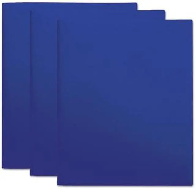 Alt view image 12 of 14 - Universal Two-Pocket Plastic Folders 11 x 8 1/2 Navy Blue 10/Pack 20541