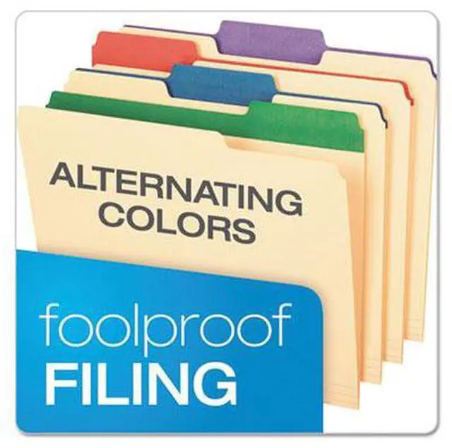 Alt view image 9 of 20 - Pendaflex Color Tab File Folders 1/3 Cut 3/4" Exp. Letter 50/BX 84101