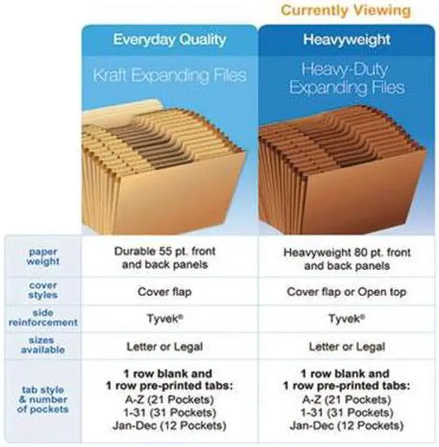 Alt view image 20 of 20 - Pendaflex Heavy-Duty Expanding File 21 Pockets 1/3 Tab Legal Brown R119ALHD