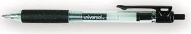Alt view image 7 of 8 - Universal Deluxe Clear Barrel Retractable Gel Ink Roller Ball Pen - UNV39910
