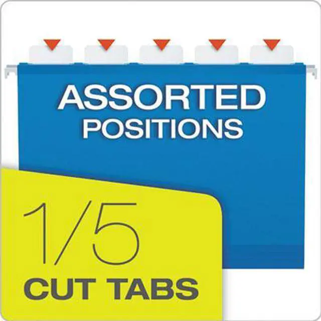 Alt view image 13 of 20 - Pendaflex Poly Laminate Hanging Folders Letter 1/5 Tab Assorted 20/Box