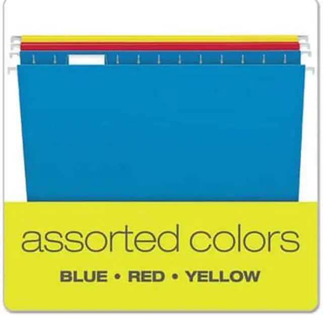 Alt view image 6 of 10 - Pendaflex 2-tone Color Hanging File Folders - Letter - 8 1/2" x 11" Sheet Size - 1/5 Tab Cut - 11 pt. Folder Thickness -