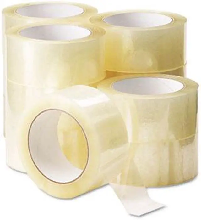 Alt view image 7 of 12 - Universal General-Purpose Acrylic Box Sealing Tape 48mm x 100m 3" Core Clear 12