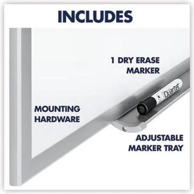 Alt view image 16 of 20 - Quartet Classic Series Melamine Whiteboard 36 x 24 Silver Aluminum Frame S533