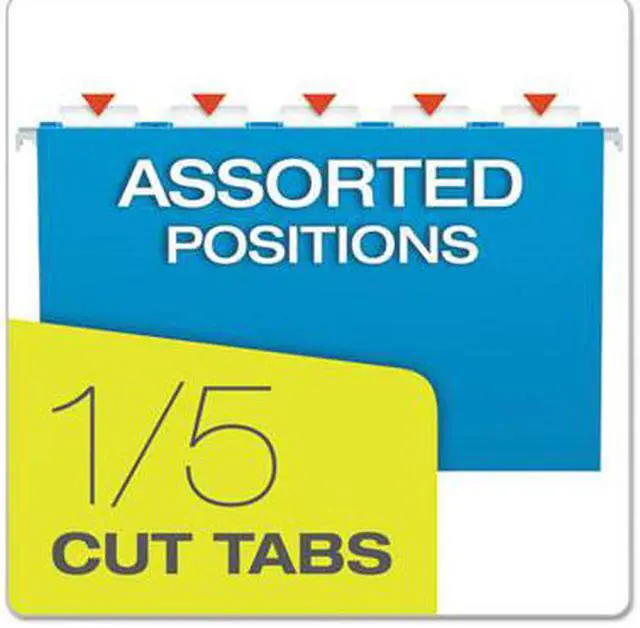 Alt view image 7 of 10 - Pendaflex 2-tone Color Hanging File Folders - Letter - 8 1/2" x 11" Sheet Size - 1/5 Tab Cut - 11 pt. Folder Thickness -